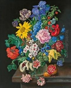 Groses Blumenstuck Mit Granatapfel by Sebastian Wegmayr