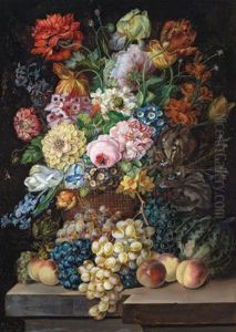 /attributed Grande Quadro Di Fiori Congrappoli D""""uva E Pesca