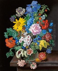 Grande Quadro Di Fiori Con Melegrane Grande Quadro Di Fiori Con Melegrane