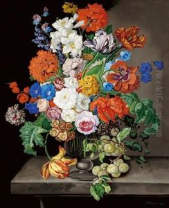 Grande Quadro Di Fiori Con Cotogne