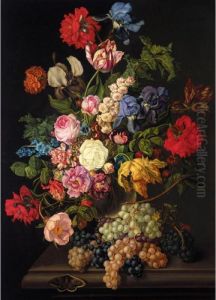 Grosses Blumenbouquet (large Flower Still Life) by Sebastian Wegmayr
