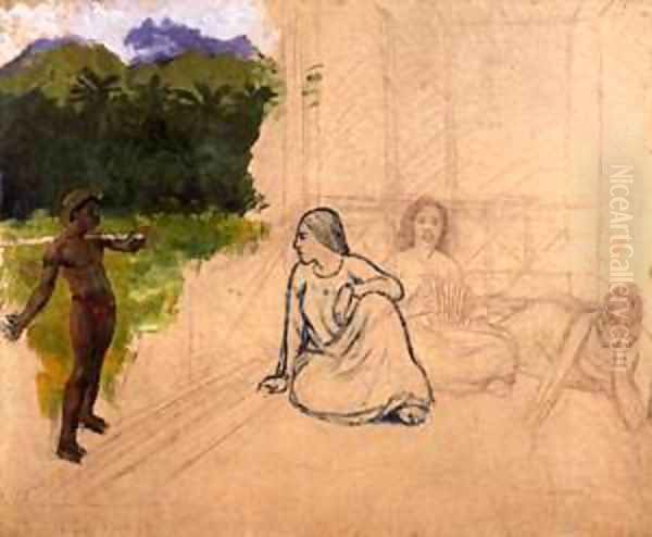 Tahitians at Rest (unfinished) 1891 - view 1