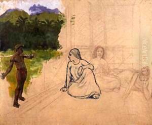 Tahitians at Rest (unfinished) 1891