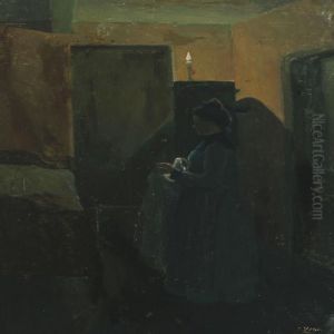 Interior With Woman by Edvard Weie