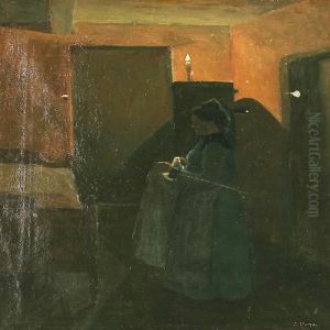 Interior Med Kvinde by Edvard Weie
