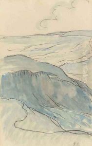 Falaise et vagues by Paul Gauguin