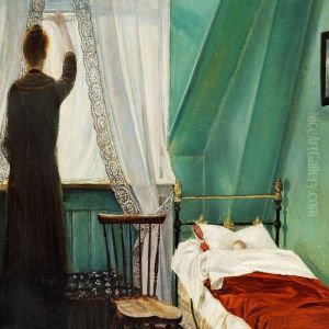 Interior With Mother And Child by Edvard Weie