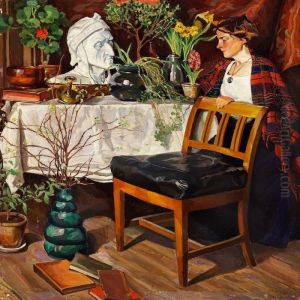Interior Med Figur by Edvard Weie