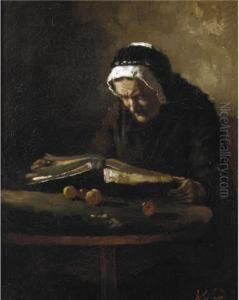 Reading Her Bible by Johannes Weiland
