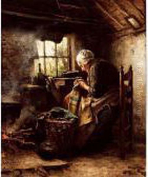 Woman Sewing - view 1