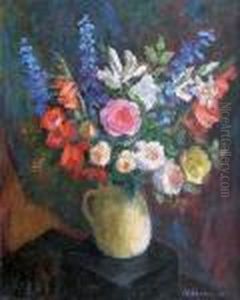 Bouquet De Fleurs Dans Un Interieur by Abraham Weinbaum