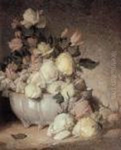Roses In A Porcelain Bowl by John Ferguson Weir