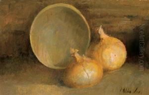 Still Life With Onions And Bowl by Julian Alden Weir