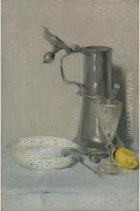 Still Life With Flagon, Glass And Bowl by Julian Alden Weir