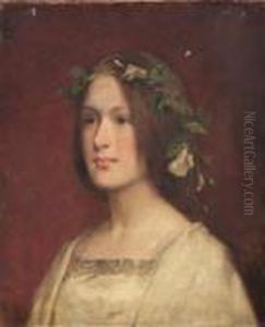 Portrait Of A Young Woman With Ivy In Her Hair