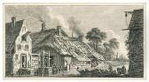 Landscape (cottages On A Lake). by Franz Edmund Weirotter