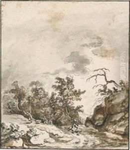 A Landscape With Hunters by Franz Edmund Weirotter