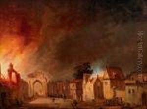 Incendio Notturno In Una Citta by Franz Edmund Weirotter