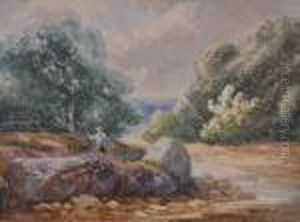 Fishermen Beside A Mountainstream by Jose Weiss