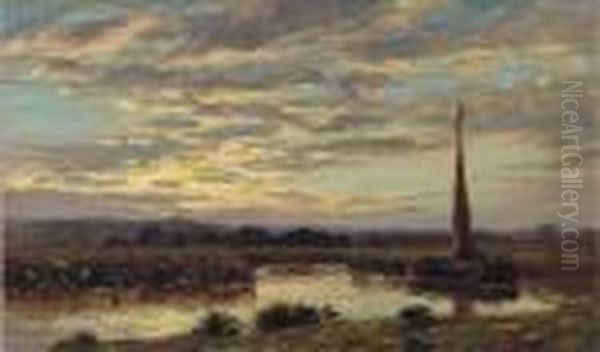 On The River At Dusk - view 1