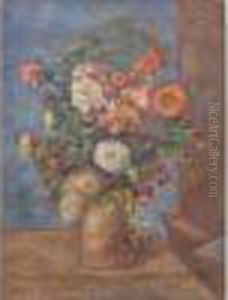 Vase De Fleurs Sur Une Table, Circa 1934 by Leon Weissberg