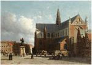 A View Of The Grote Markt With The Sint Bavo Cathedral, Haarlem