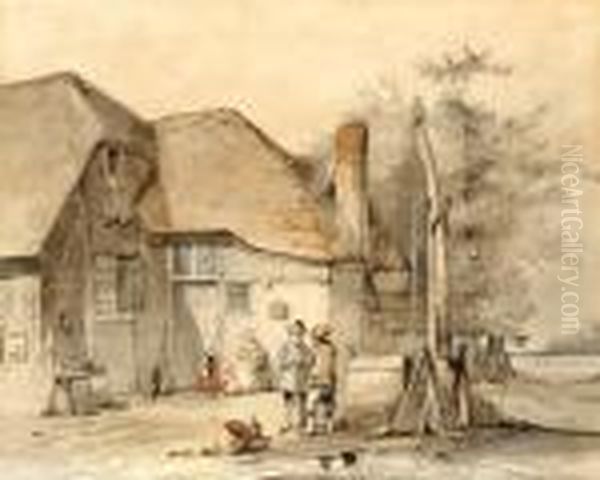 Figures Near A Waterwell - view 1
