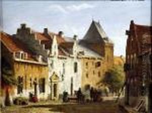 [ruelle De Village Animee] by Jan Weissenbruch