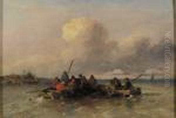 Sailors In Rowing Boats In A Breeze - view 1