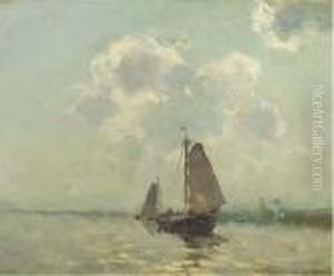 Ringvaart: Sailing Down The River by Willem Johannes Weissenbruch