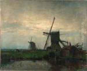 A Polder Landscape With Windmills by Willem Johannes Weissenbruch