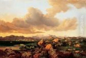 Romantic Landscape (engadies) by Adolphe Weisz
