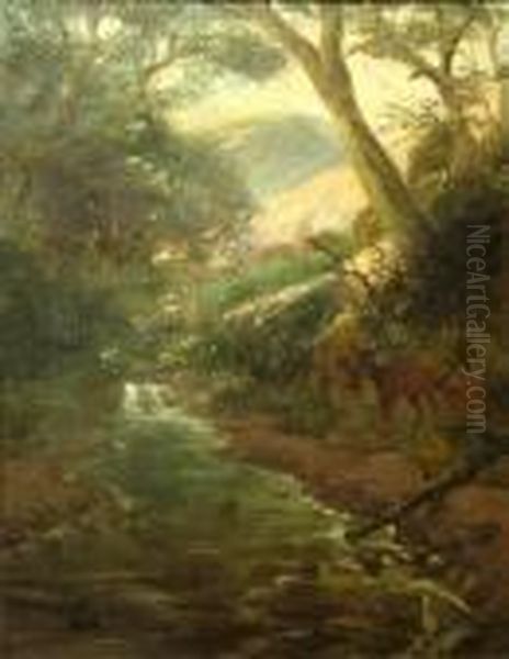 Deer By A Stream - view 1