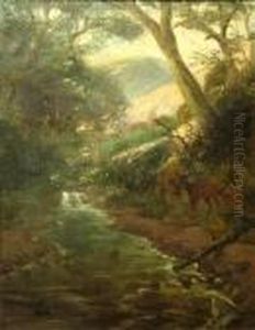 Deer By A Stream by Thaddeus Welch
