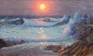 Sunset On The Cornish Coast by John Sanderson Wells