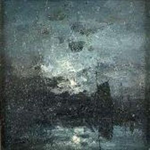 Boats At Anchor, Moonlight Boats At Anchor, Moonlight