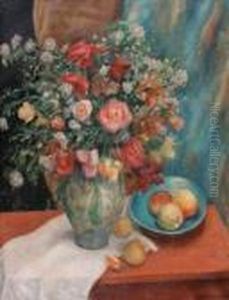 Nature Morte Aux Fleurs Et Aux Fruits by Albert Wenbaum