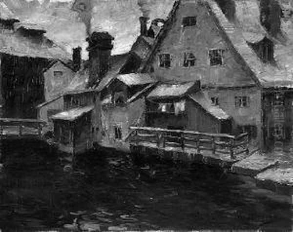 W. H. "altmunchen - In Der Au". 
Sign., Rucks. Bez. Ol Auf Lwd. 50 X 40 Cm. Abbildung Seite - view 1