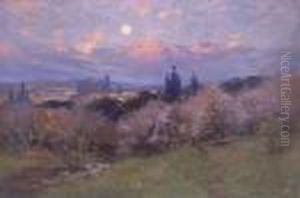 A Landscape By Moonlight by William Wendt