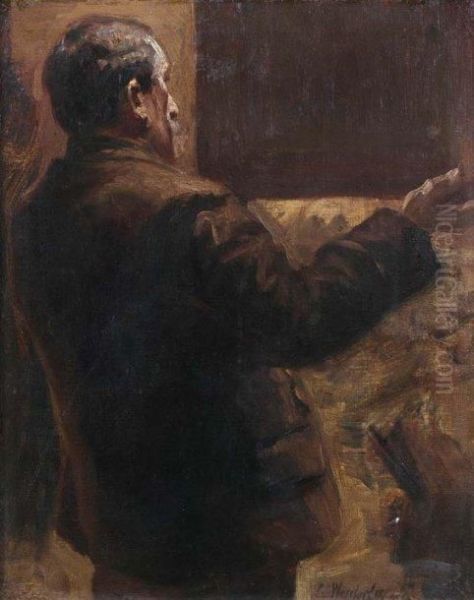 Commissionnaire Presentant Un Tableau - view 1