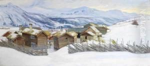 Vinter I Vaga Olje Pa Lerret by Niels Gustav Wentzel