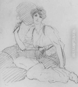 Flabellifera [pencil study] by John William Godward