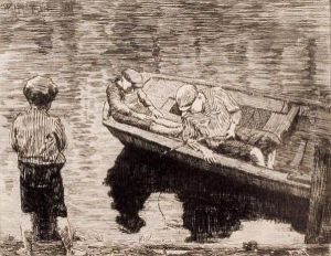Fiskende Gutter 1910 by Erik Werenskiold