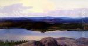 Varmlandskt Landskap I Aftonljus by Hilding Werner
