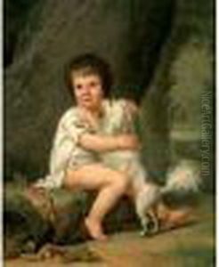 Portrait Du Fils De Madame Campan Et Son Chien