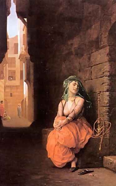 Arab Girl With Waterpipe - view 1