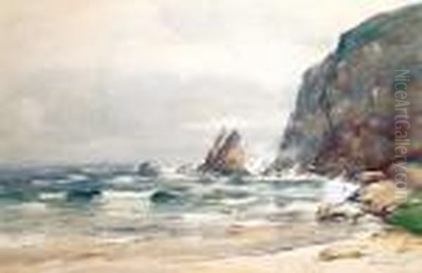 Waves Breaking On The Rocky Shore by David West
