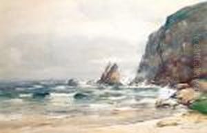 Waves Breaking On The Rocky Shore by David West