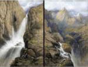 Figures Beside A Waterfall Figures Beside A Waterfall