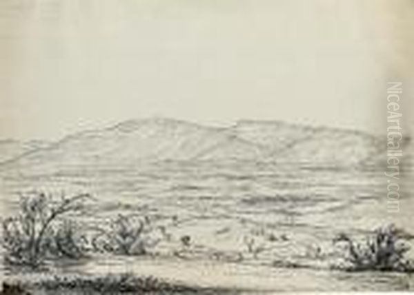 View Of A Broad Valley With A Distant Settlement - view 1
